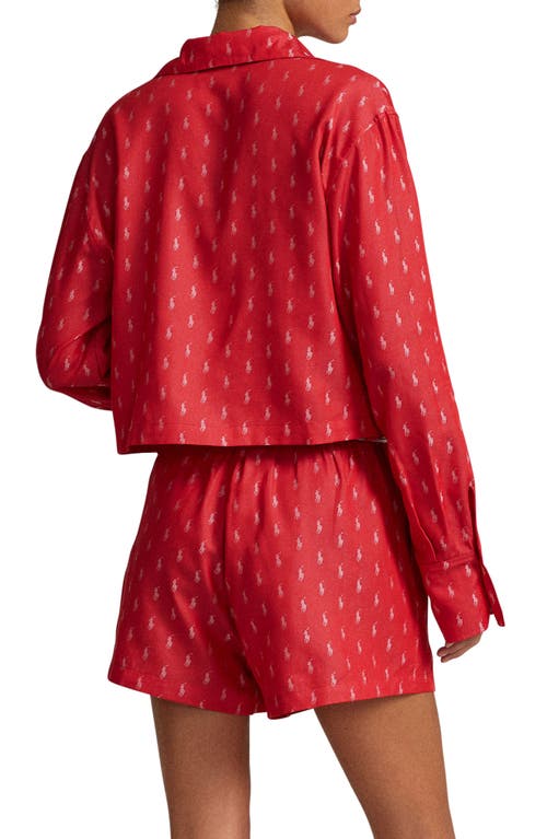 Polo Ralph Lauren Crop Short Pajamas In Red