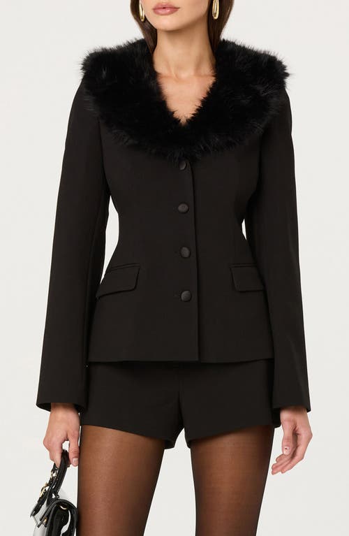 Astr The Label Stefani Jacket With Removable Faux Fur Collar In Black