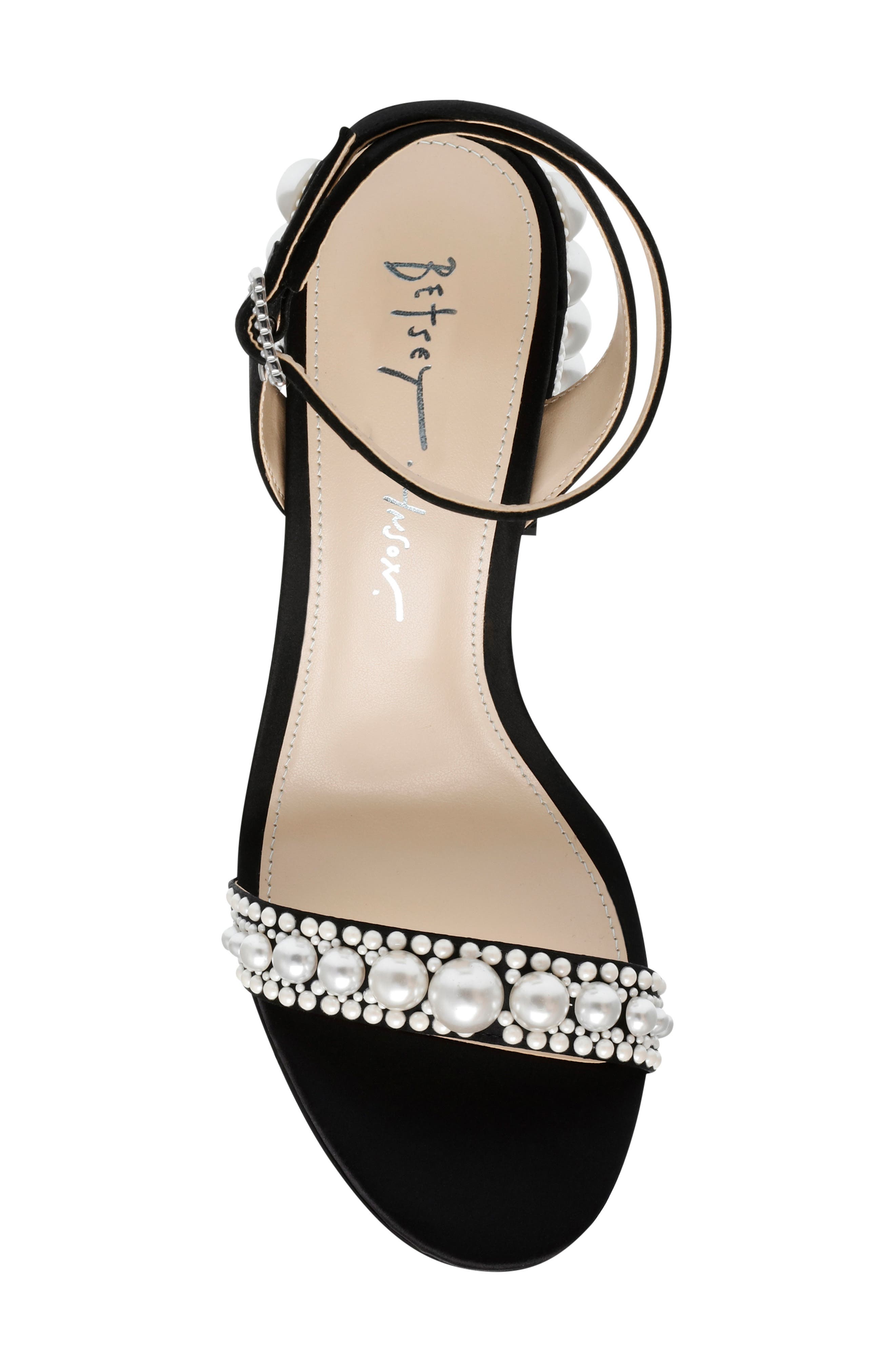 Betsey Johnson Lexi Imitation Pearl Ankle Strap Sandal, Alternate, color, 