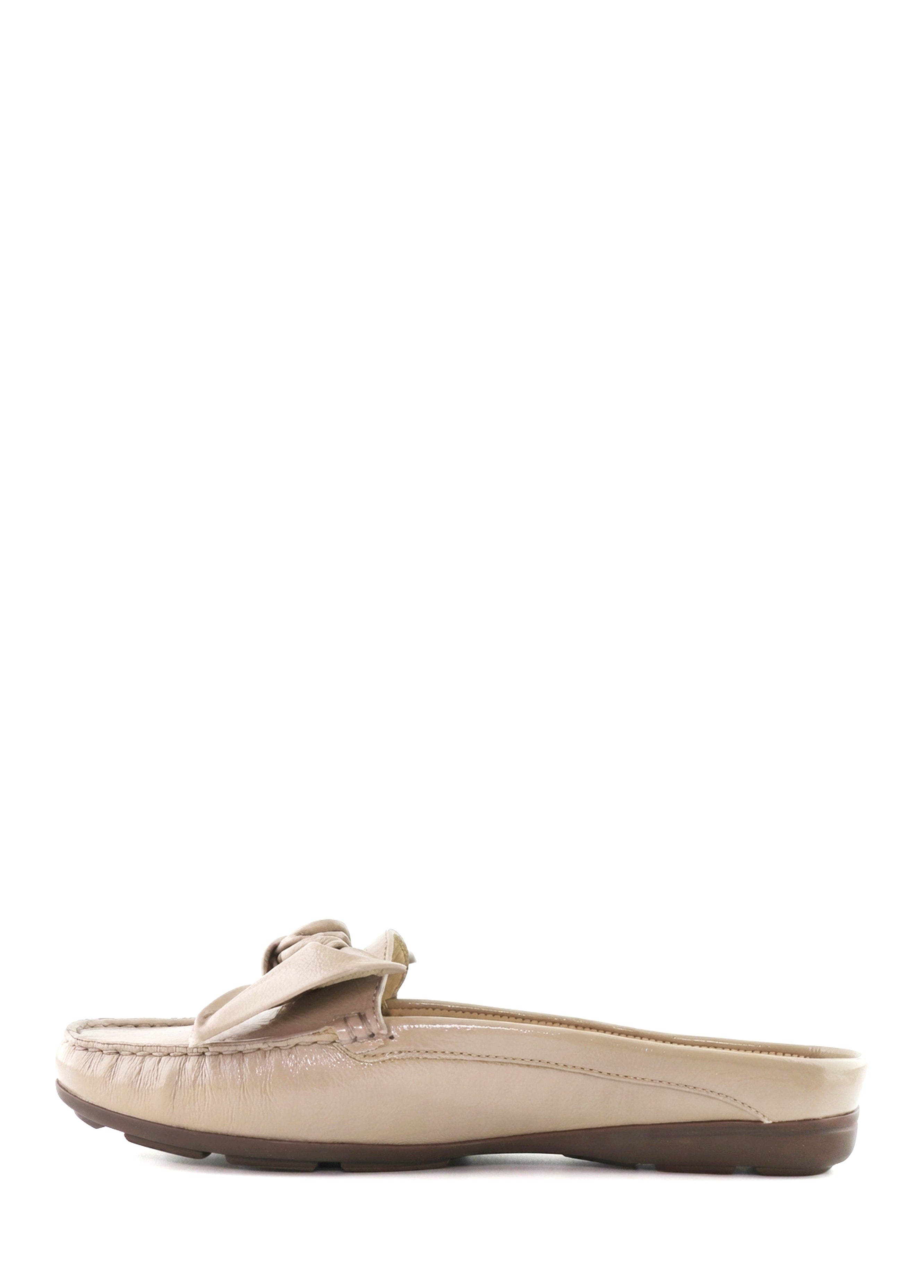 Diane St Slip On Leather Bow Mule, Alternate, color, Nude Svelte Patent