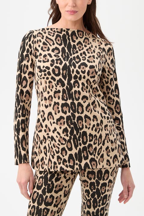 Legend 3 Boat Neck Leopard Top