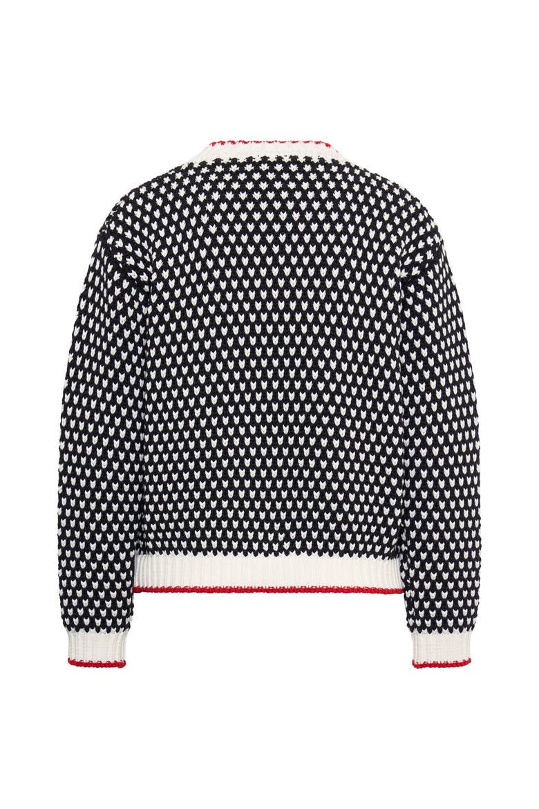 Black/White Pullover With Contrast Hem, Alternate, color, Black / White