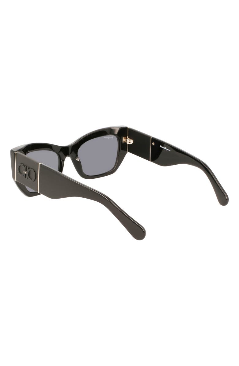 FERRAGAMO 54mm Modified Rectangular Sunglasses, Alternate, color, Black