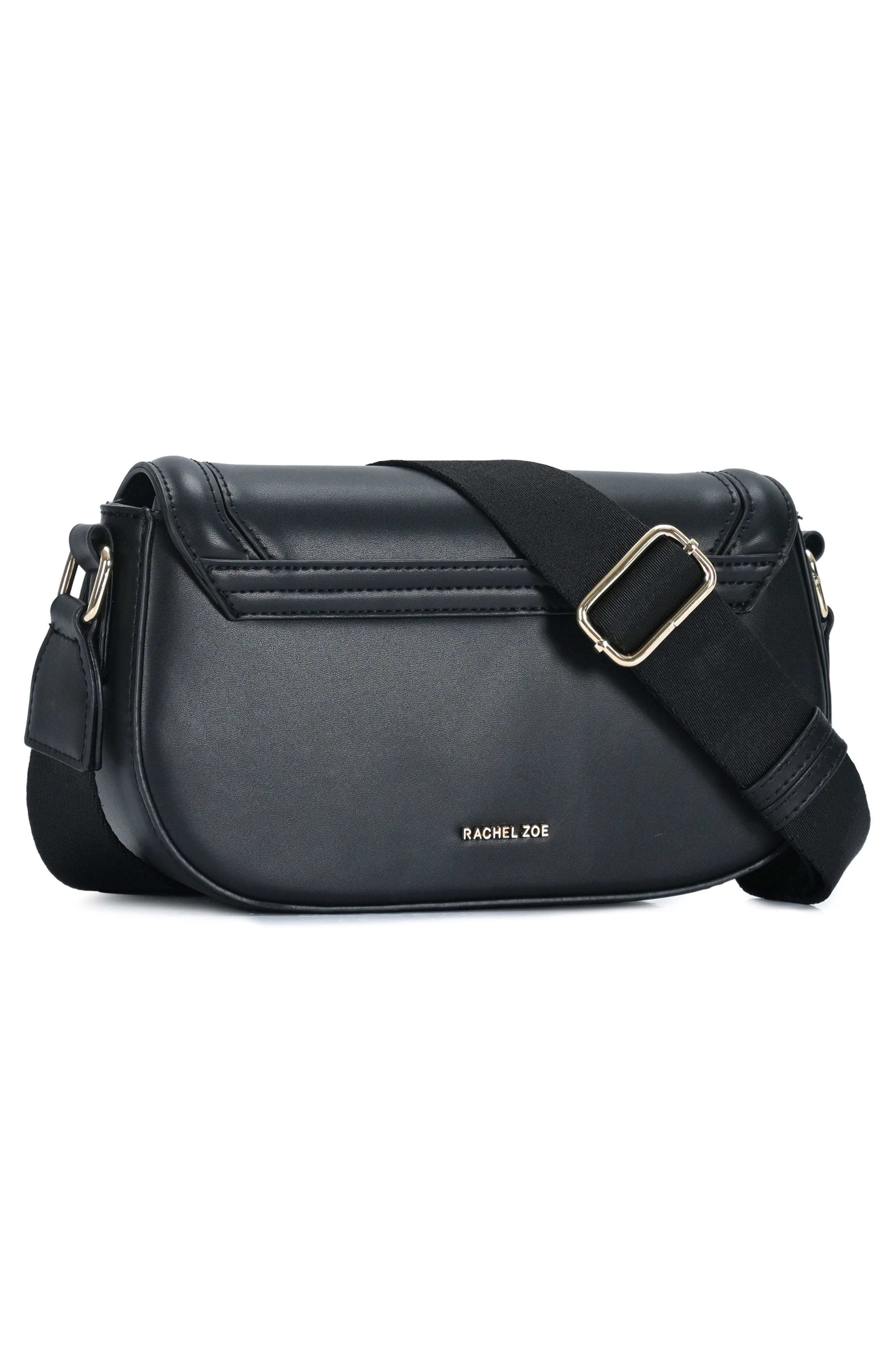 Rachel Zoe Seatbelt Crossbody Bag, Alternate, color, Black