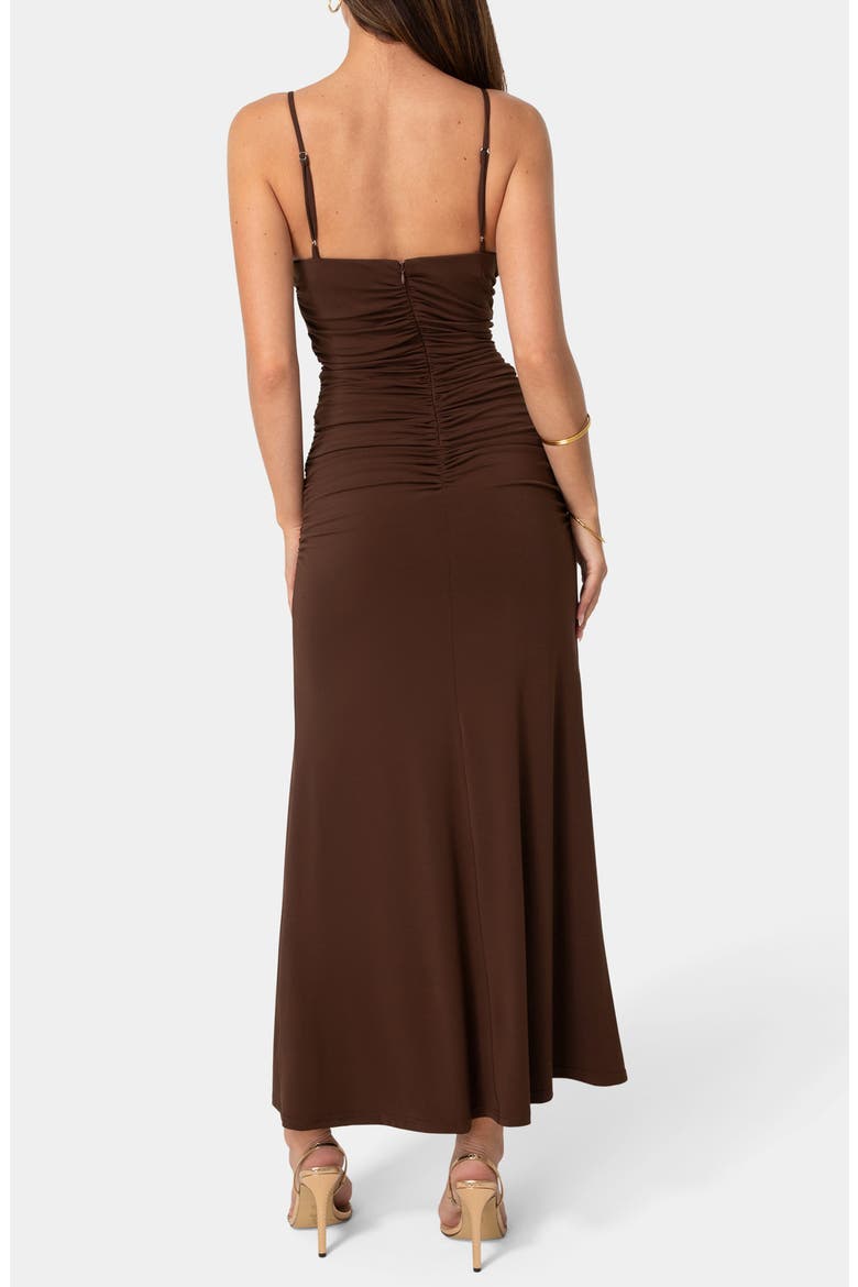 Rosette Maxi Dress, Alternate, color, CHOCOLATE