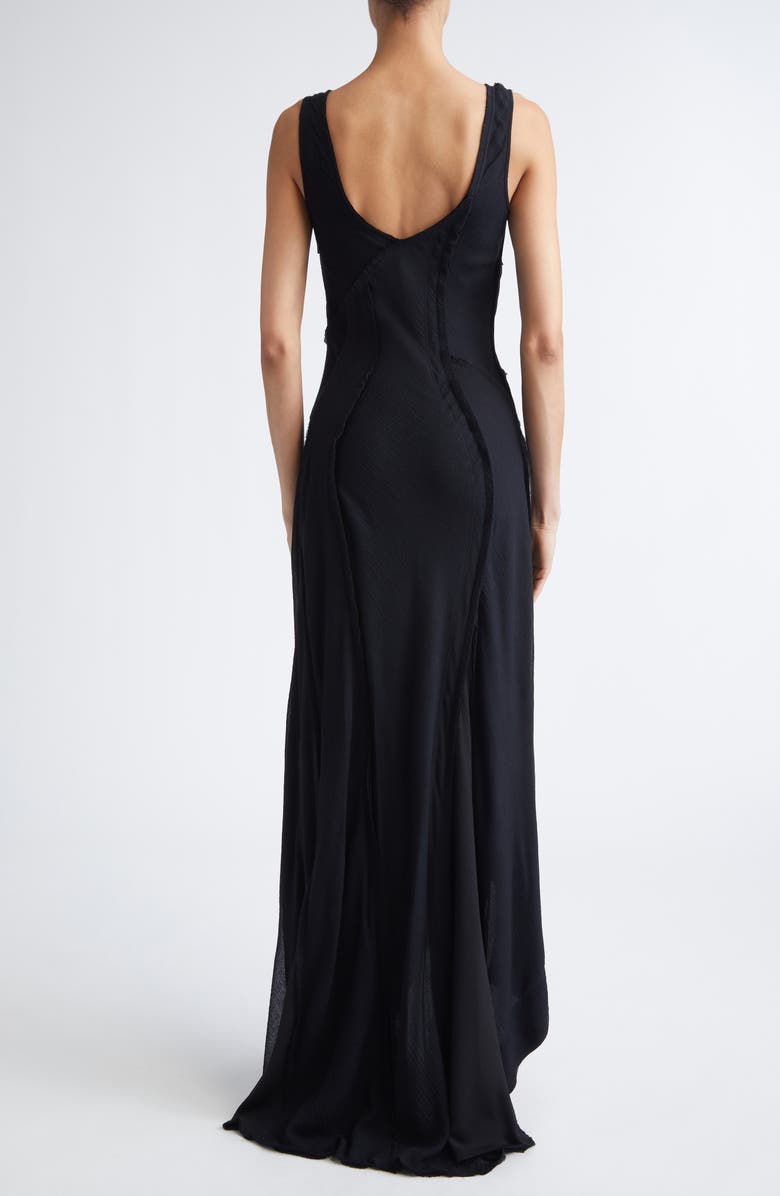 Jason Wu Collection Wool Chiffon Asymmetric Gown with Train, Alternate, color, Black