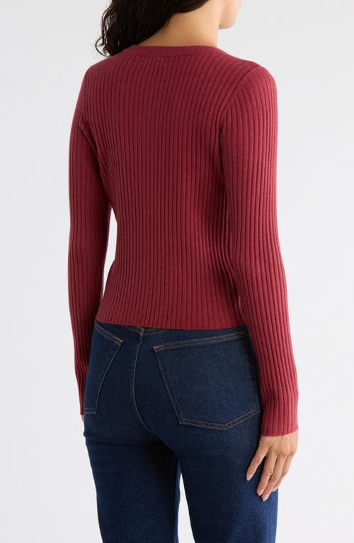 Leith Fitted Button Front Cardigan In Red