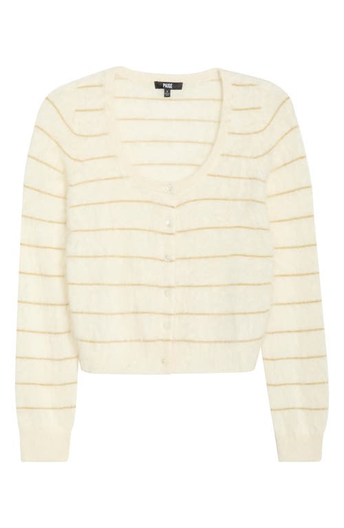 Paige Fortuna Stripe Cashmere Cardigan In Neutral