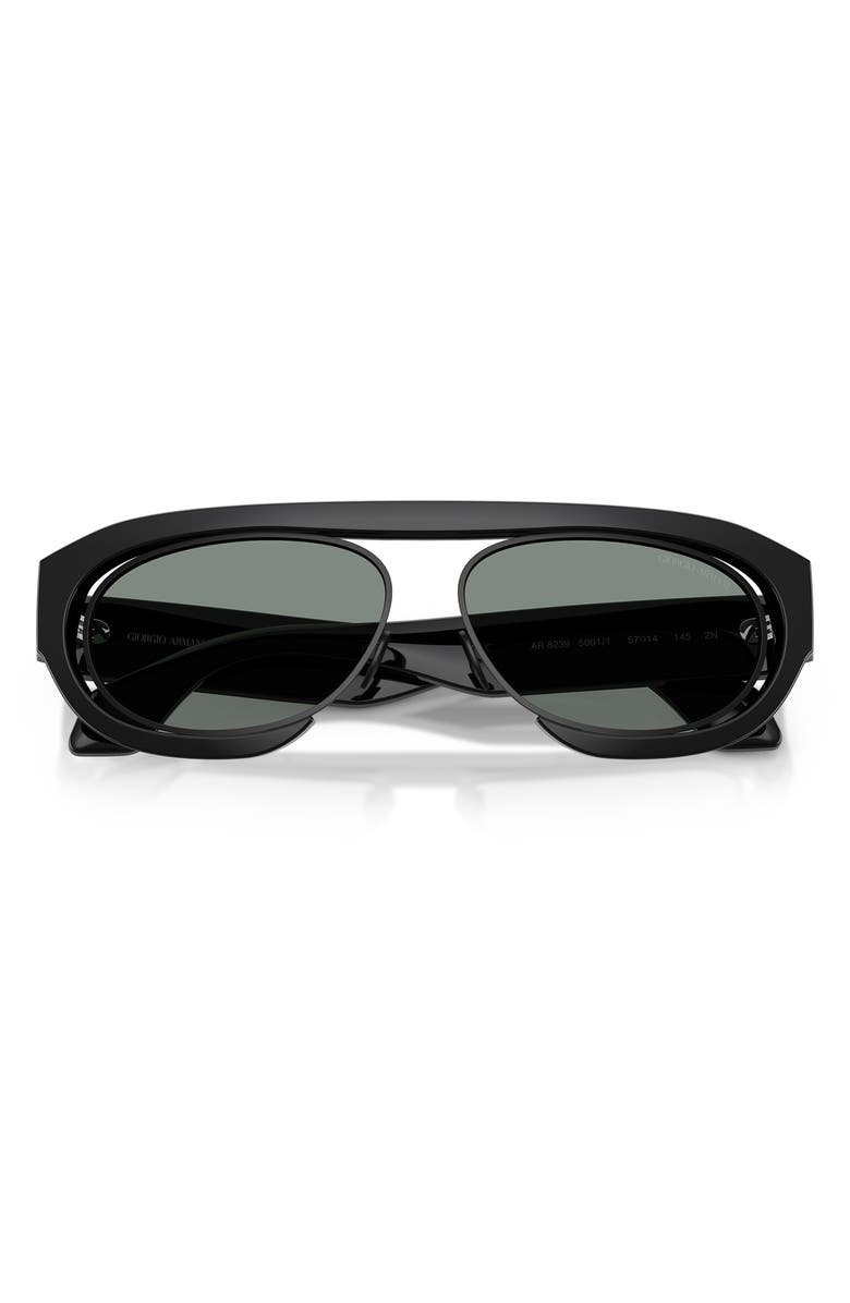 Giorgio Armani 57mm Oval Sunglasses, Alternate, color, Black/ Grey