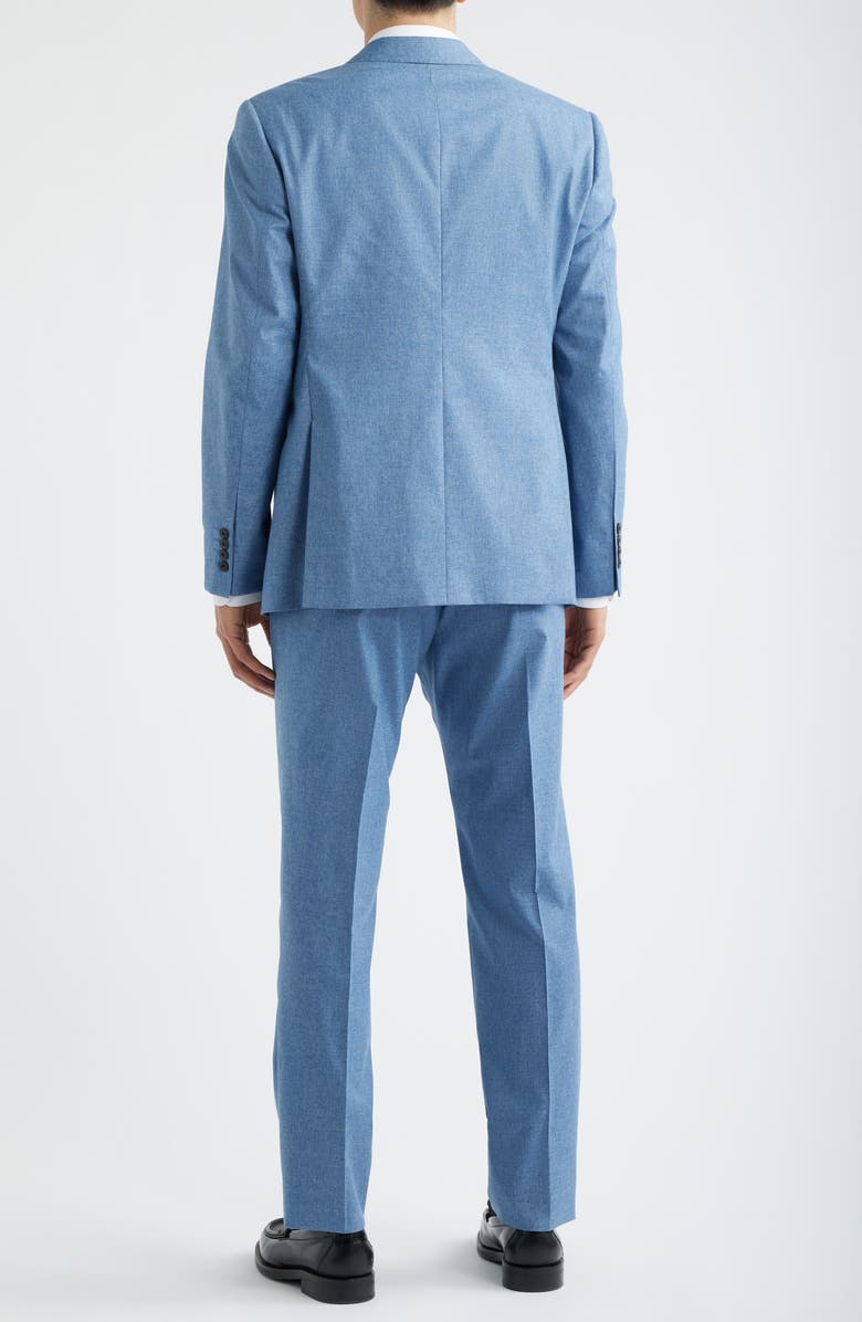 Emporio Armani Light Blue Mélange Wool & Cotton Blend Suit, Alternate, color, Blue