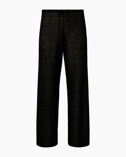 Onia Linen Knit Drawstring Pant In Black