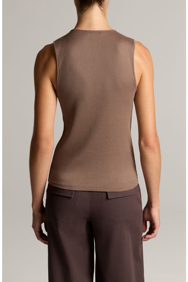 Sleeveless Cotton Rib Shell, Alternate, color, TAUPE HAZE