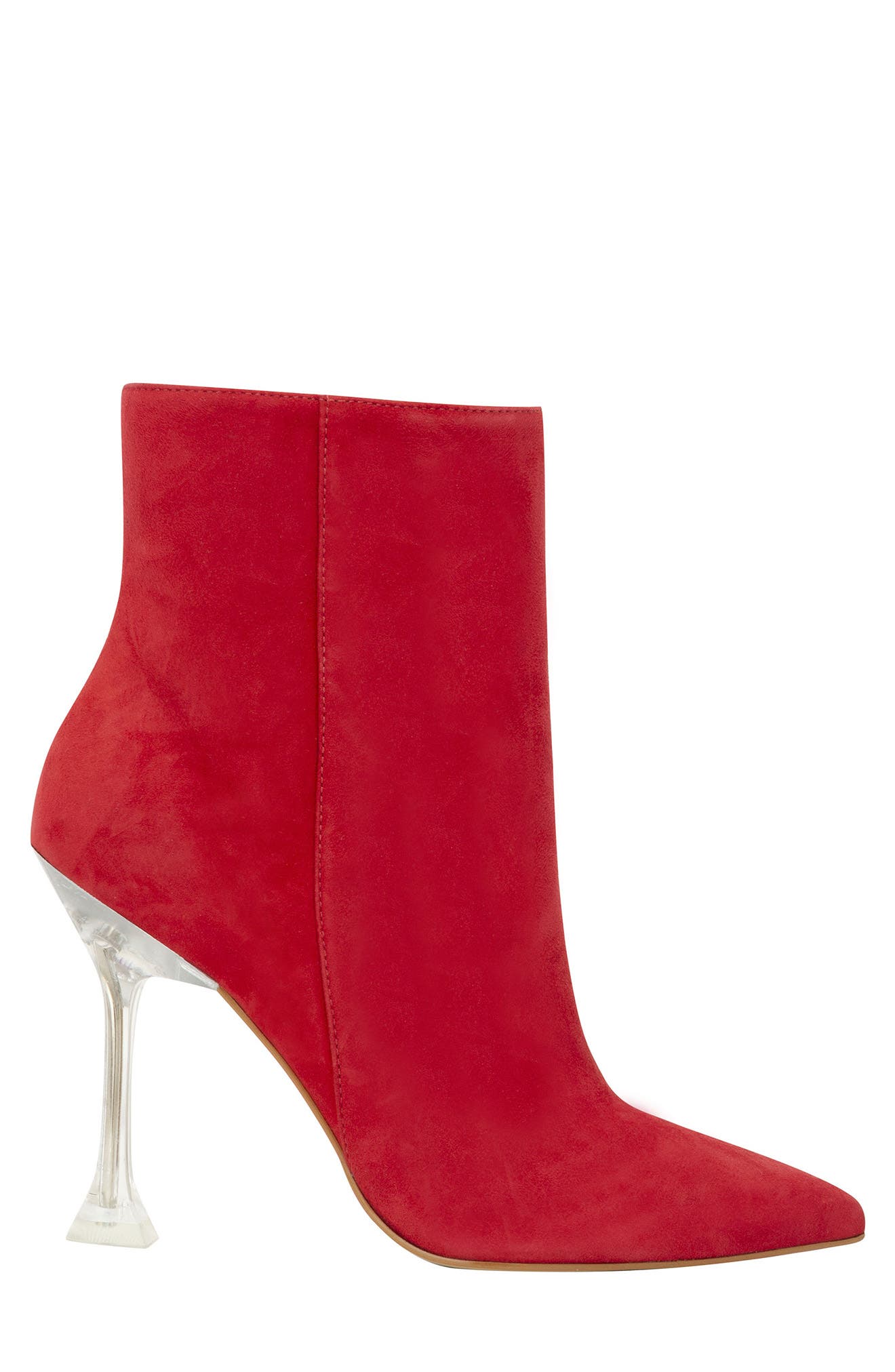 Tonight Clear Heel Dress Bootie, Alternate, color, MEDIUM RED 610
