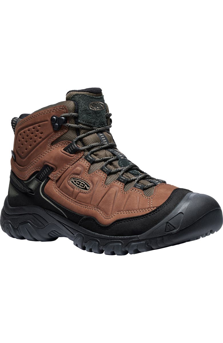 KEEN Targhee IV Waterproof Mid Hiking Shoe, Main, color, Bison/Black