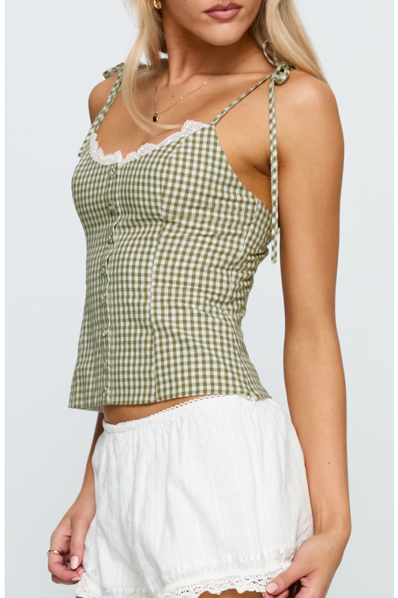 Dalanie Gingham Camisole, Alternate, color, GREEN CHECK