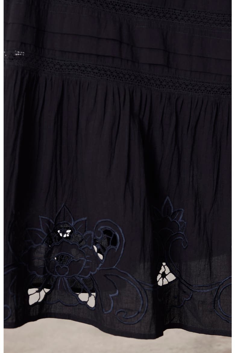Stevie Lace Inset Embroidered Skirt, Alternate, color, Black