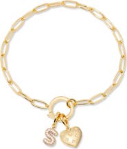 Brook and York Lillian Initial Heart Charm Bracelet