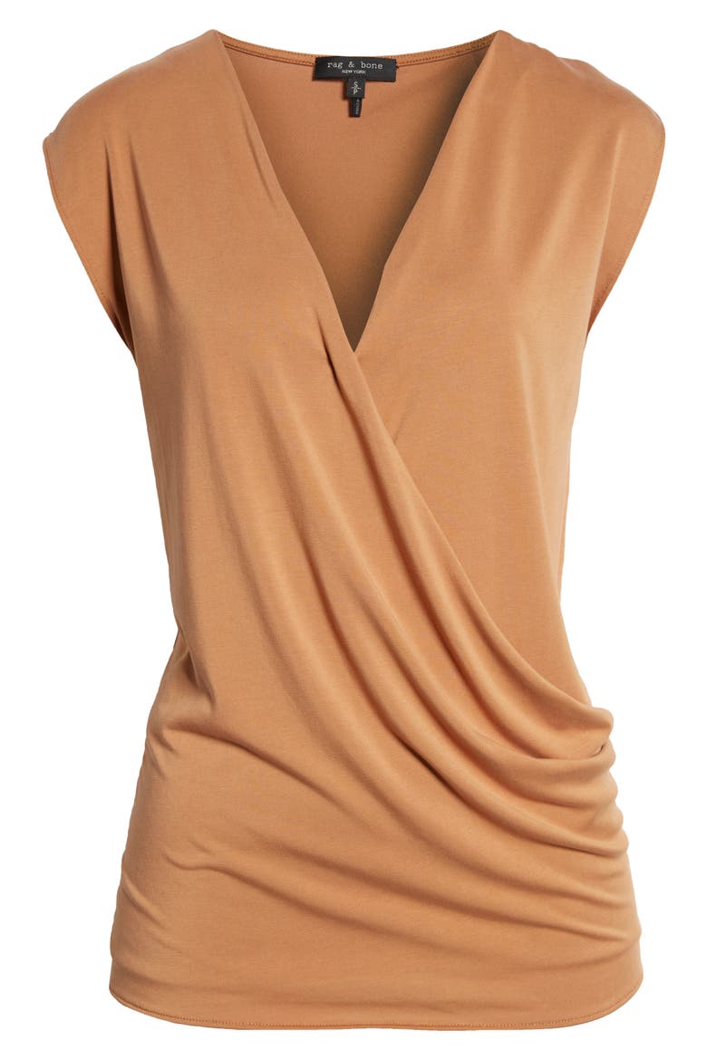 Christy Drape Top, Alternate, color, LTBROWN
