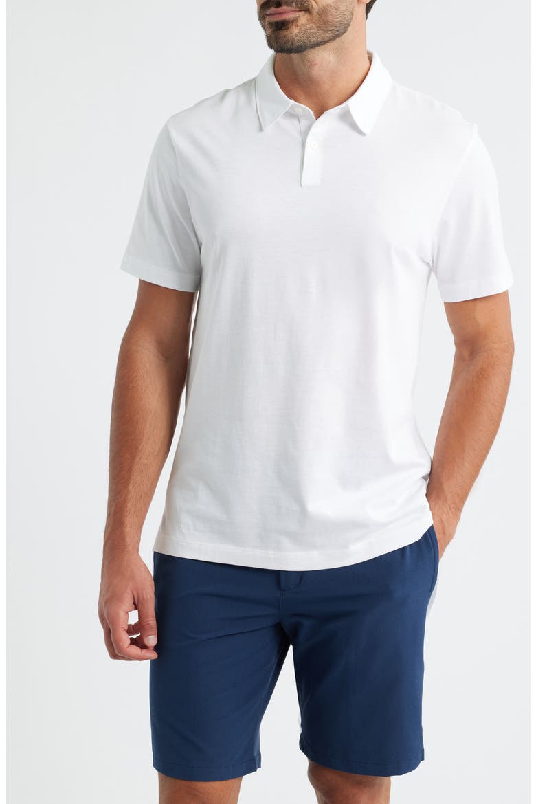 Pima Cotton T-Shirt Polo, Main, color, BRIGHT WHITE