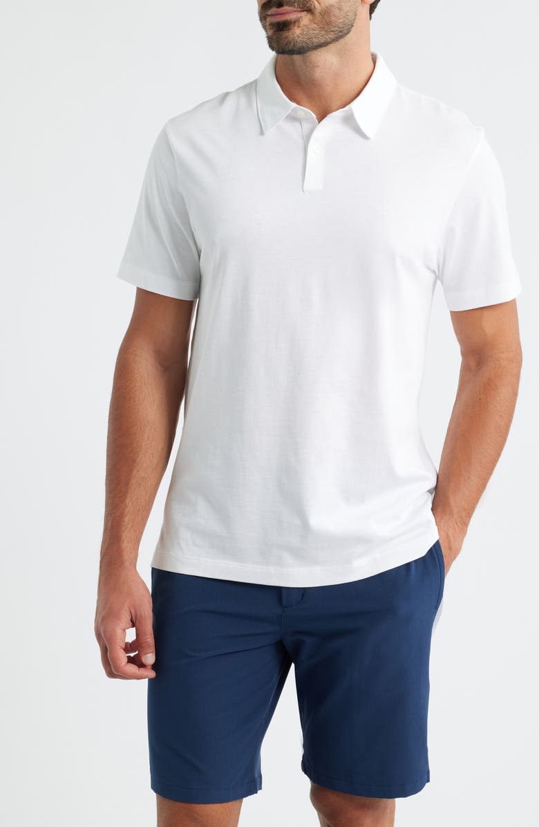 Mack Weldon Pima Cotton T-Shirt Polo, Main, color, Bright White