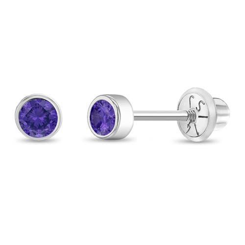 Shop In Season Jewelry 14k Bezel Cubic Zirconia Earrings In February