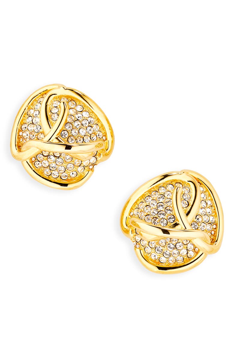 Oscar de la Renta Braided 'O' Pavé Earrings, Main, color, Crystal