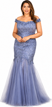 LARA New York Beaded Faux-Wrap V-Neck Bridal Gown