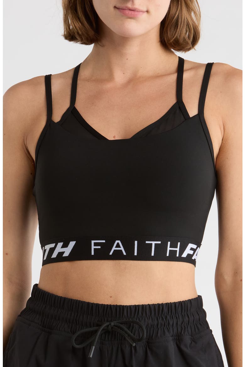 Strappy Sports Bra, Main, color, BLACK