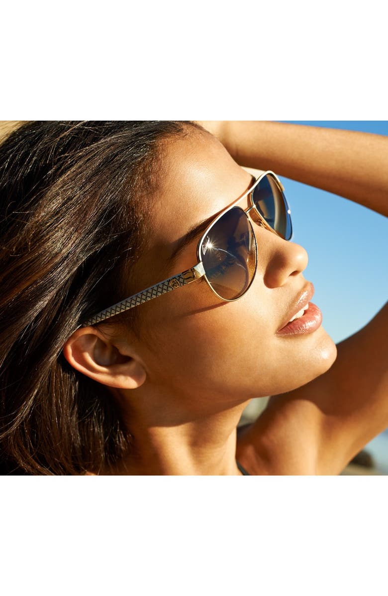 Gucci Metal 58mm Aviator Sunglasses, Alternate, color, 