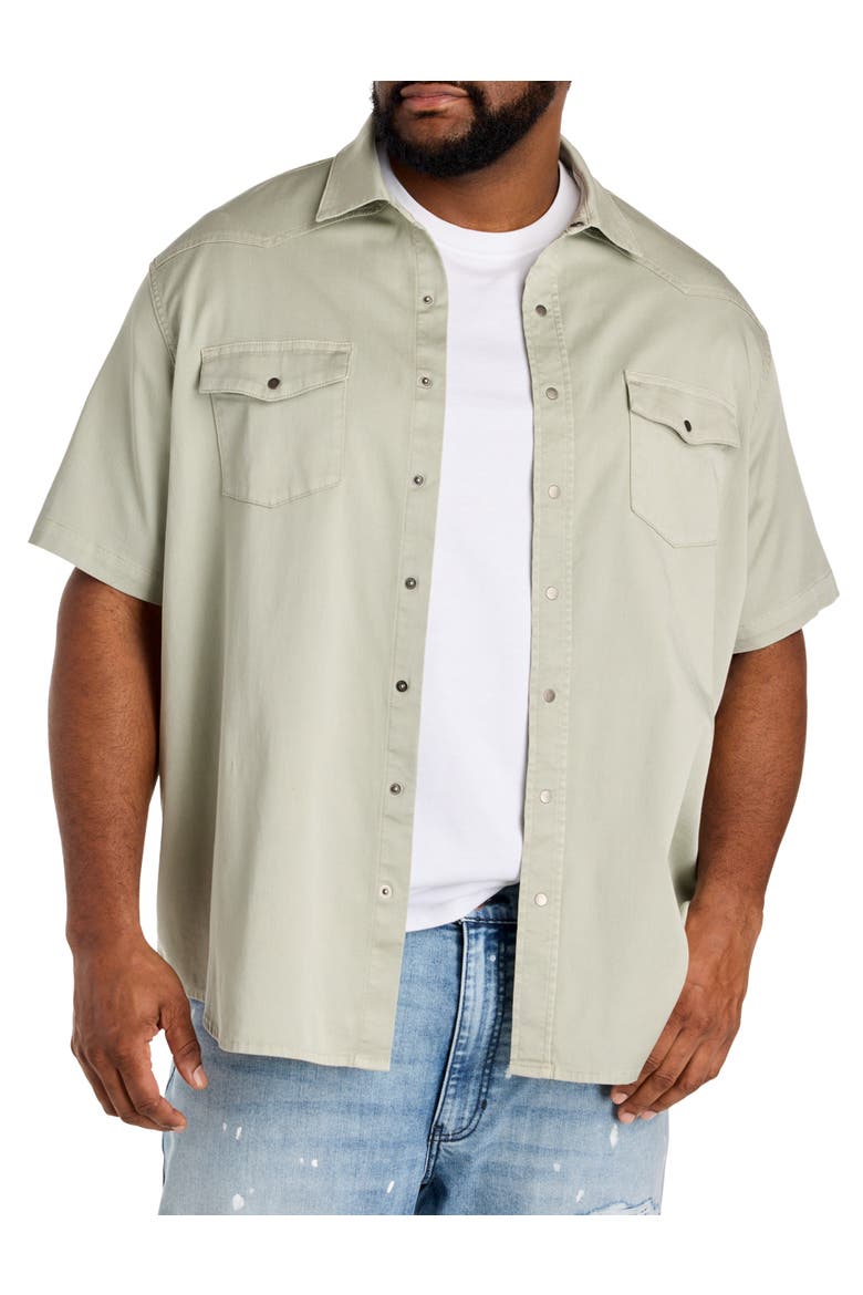 Big & Tall Western-Inspired Sport Shirt, Main, color, BELGIAN BLOCK