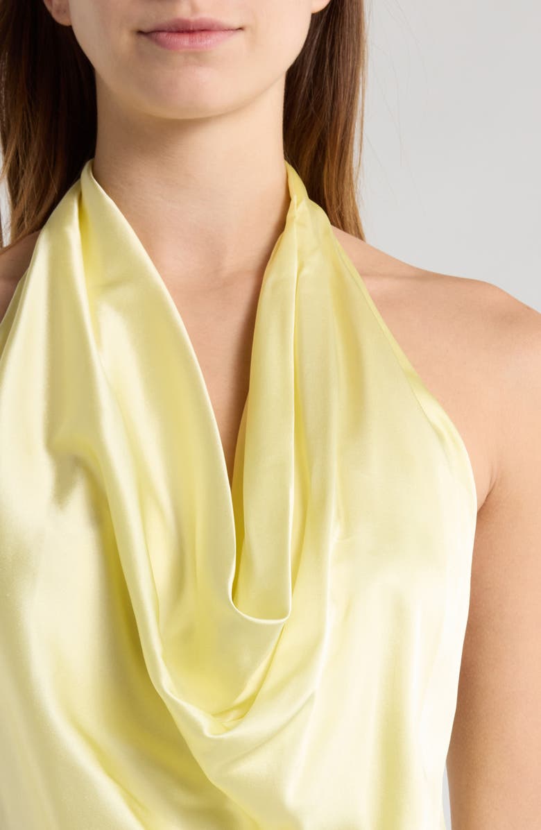 STAUD Elira Cowl Halter Neck Midi Dress, Alternate, color, Key Limes