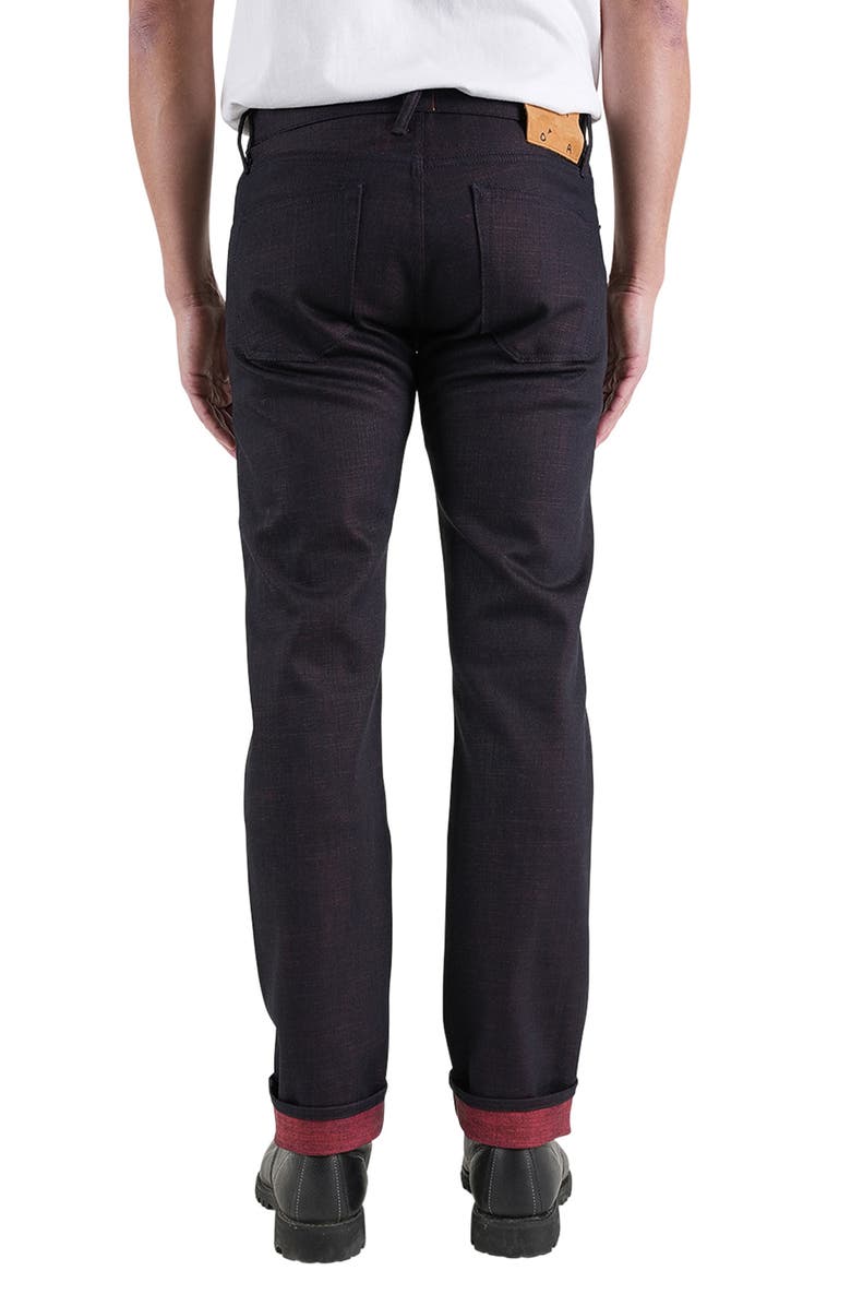 HIROSHI KATO The Hammer Straight Leg 13-Ounce Stretch Selvedge Jeans, Alternate, color, Bordeaux Raw