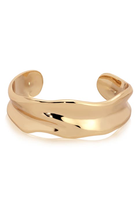 Wavy Metal Cuff Bracelet