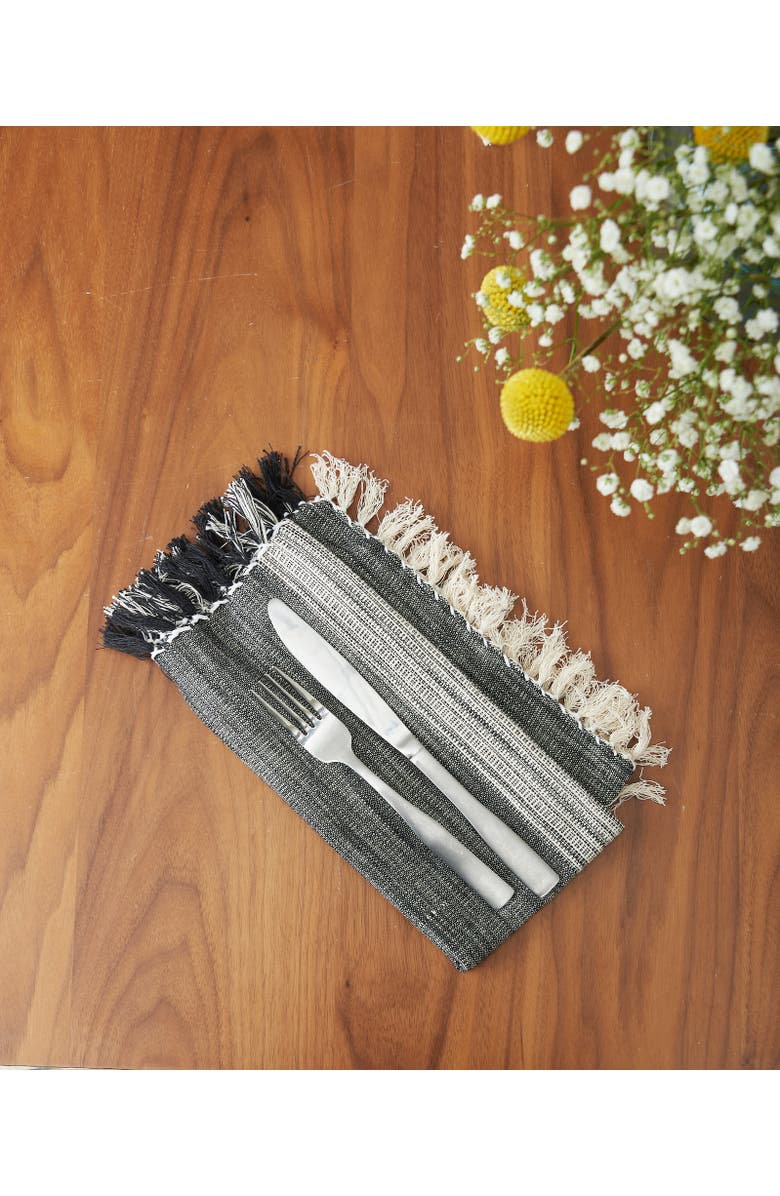 carol & frank Kerbey Onyx Cotton Napkin Set of 4, Alternate, color, Black