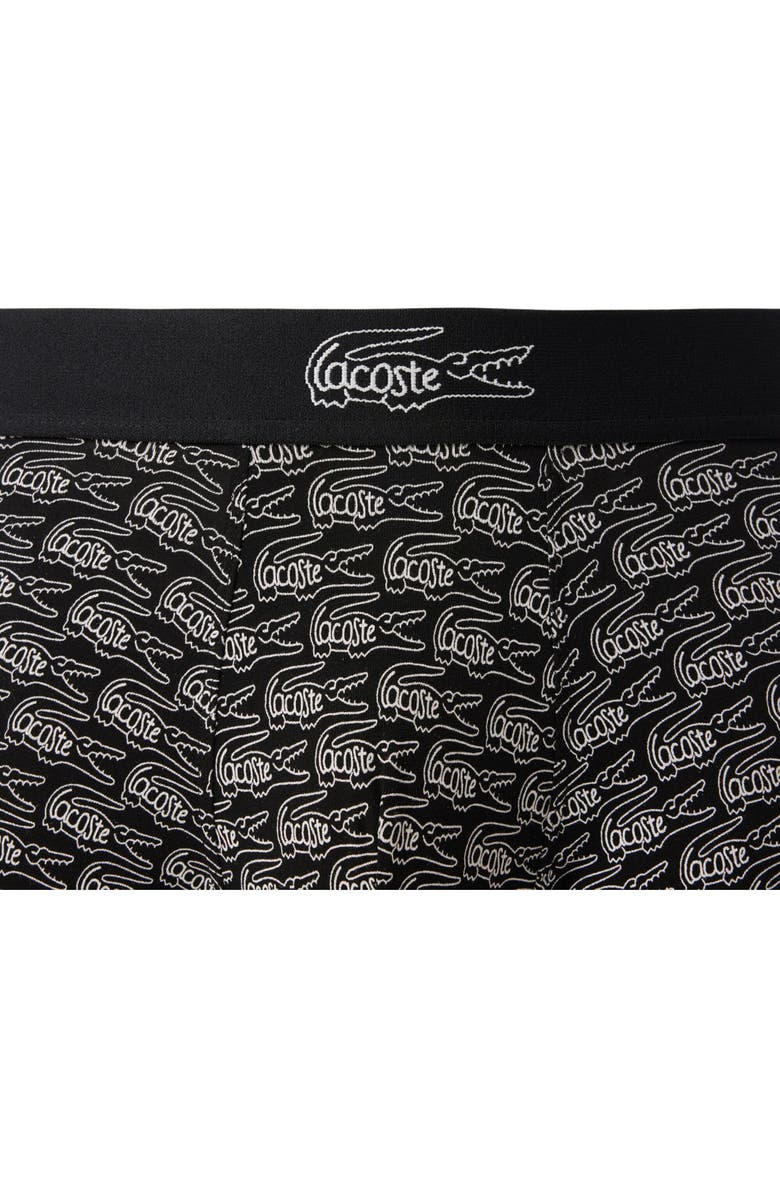 Lacoste Core Graphics Boxer Briefs, Alternate, color, Black/ White
