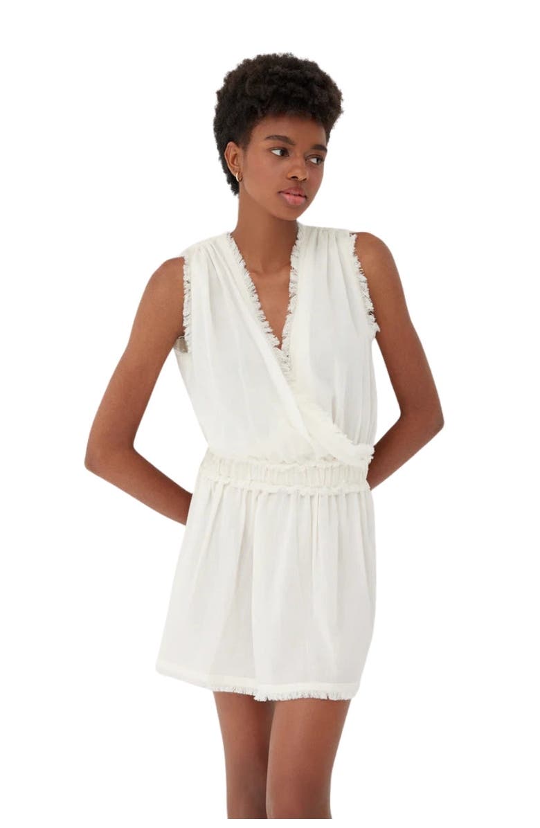 Labeca London Daphne Mini Cotton Dress, Main, color, Ecru