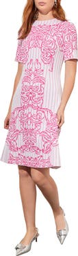 Ming Wang Jacquard Rib Dress