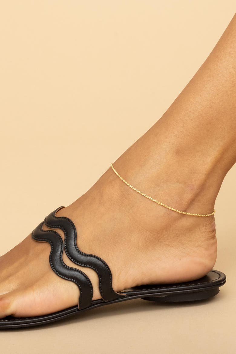 14K Gold Roman Rope Anklet, Alternate, color, Yellow Gold