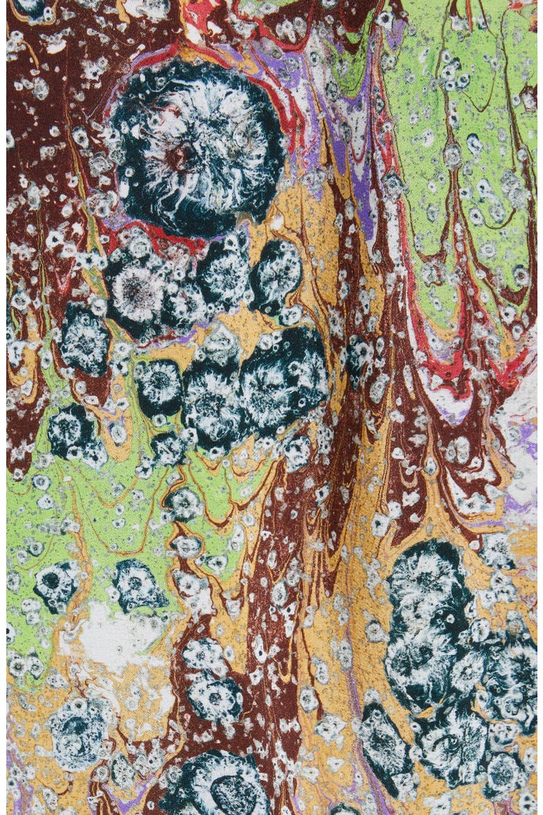 Marble Print Silk Crêpe de Chine Shirtdress, Alternate, color, MULTICOLOR GREEN 1 3ZA
