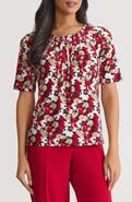 KASPER Pleat Neck Top