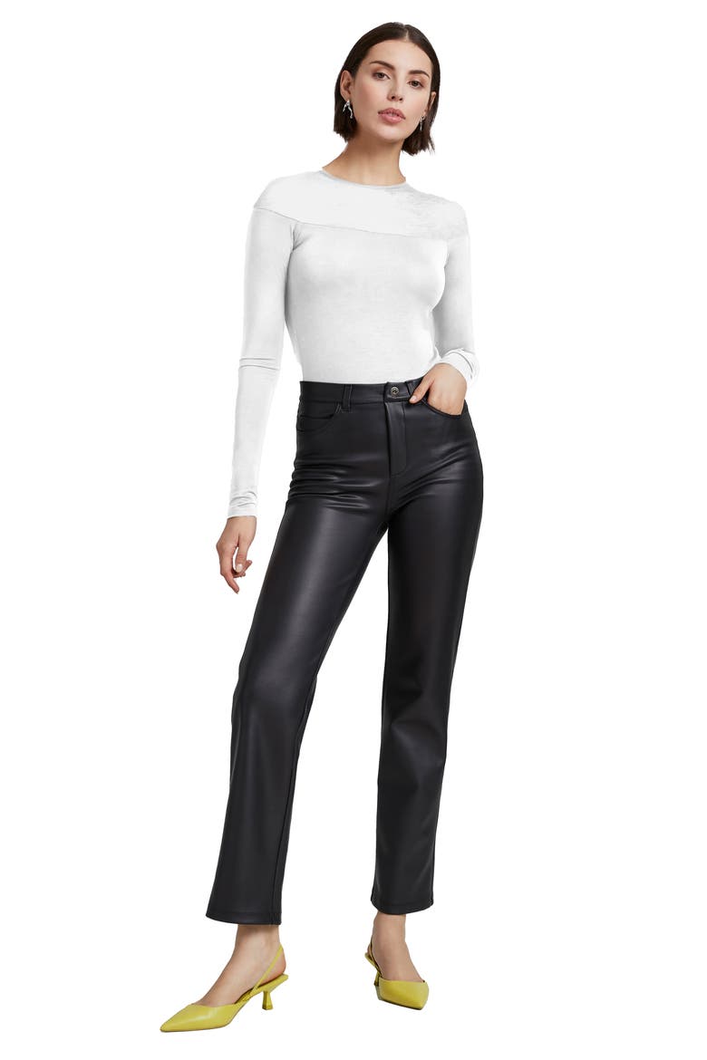Pearl Sheer Yoke Jersey Top, Alternate, color, OFF WHITE