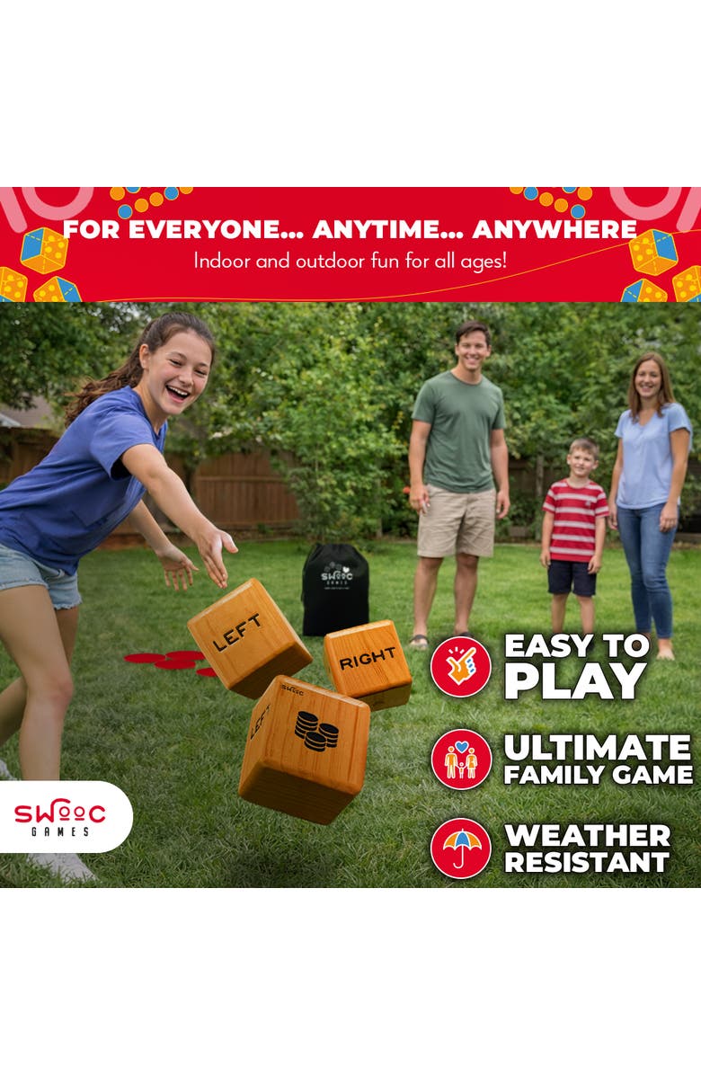 Swooc Games Giant Right Center Left Game, Alternate, color, Brown