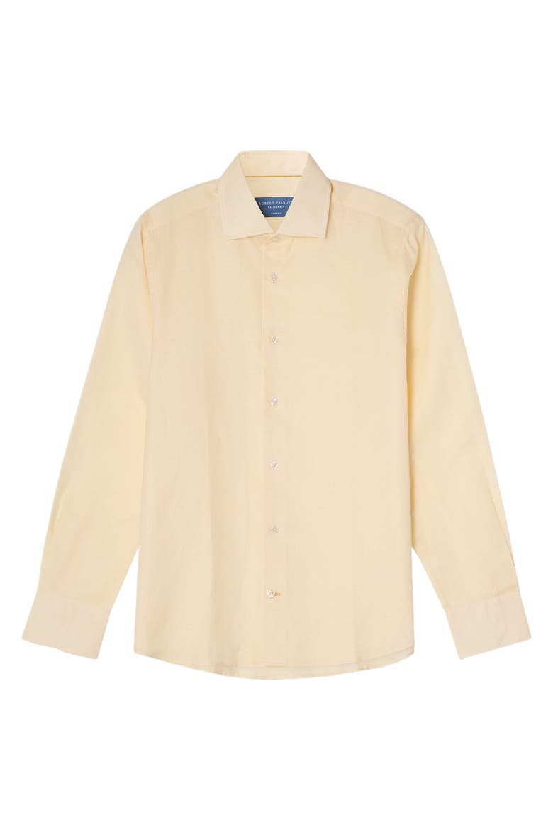 Reynolds Cotton Linen Blend Shirt in Contemporary fit, Alternate, color, Yellow