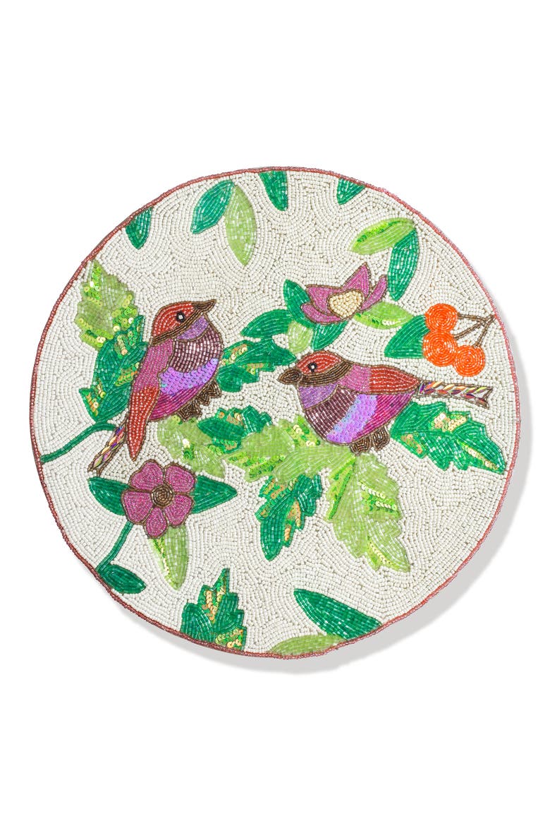 Hand Beaded Charger Placemat, Main, color, MULTI