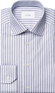Eton Contemporary Fit Stripe Twill Button-Up Shirt