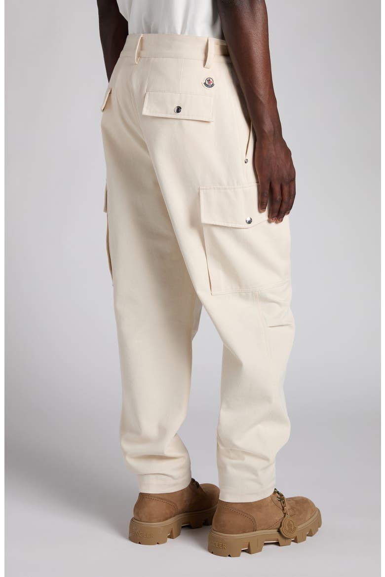Pleated Cotton Stretch Twill Cargo Trousers, Alternate, color, BABY POWDER