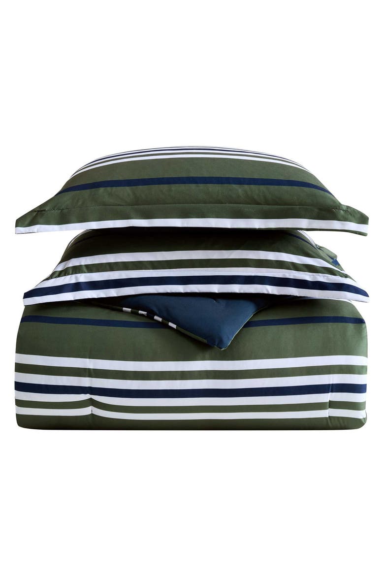 Uphaul Stripe Comforter Set, Main, color, MEDIUM / DARK GREEN