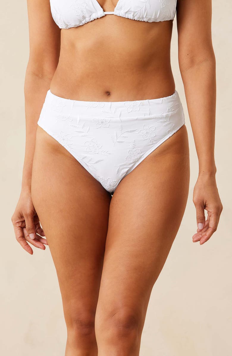 Tommy Bahama Eyelet Hideaway High Waist Bikini Bottoms, Alternate, color,