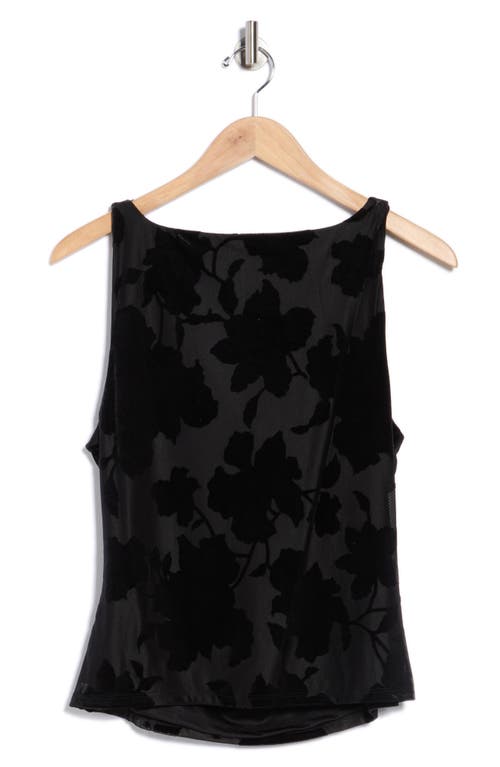 Afrm Los Angeles Gia Burnout Cowl Neck Tank In Black