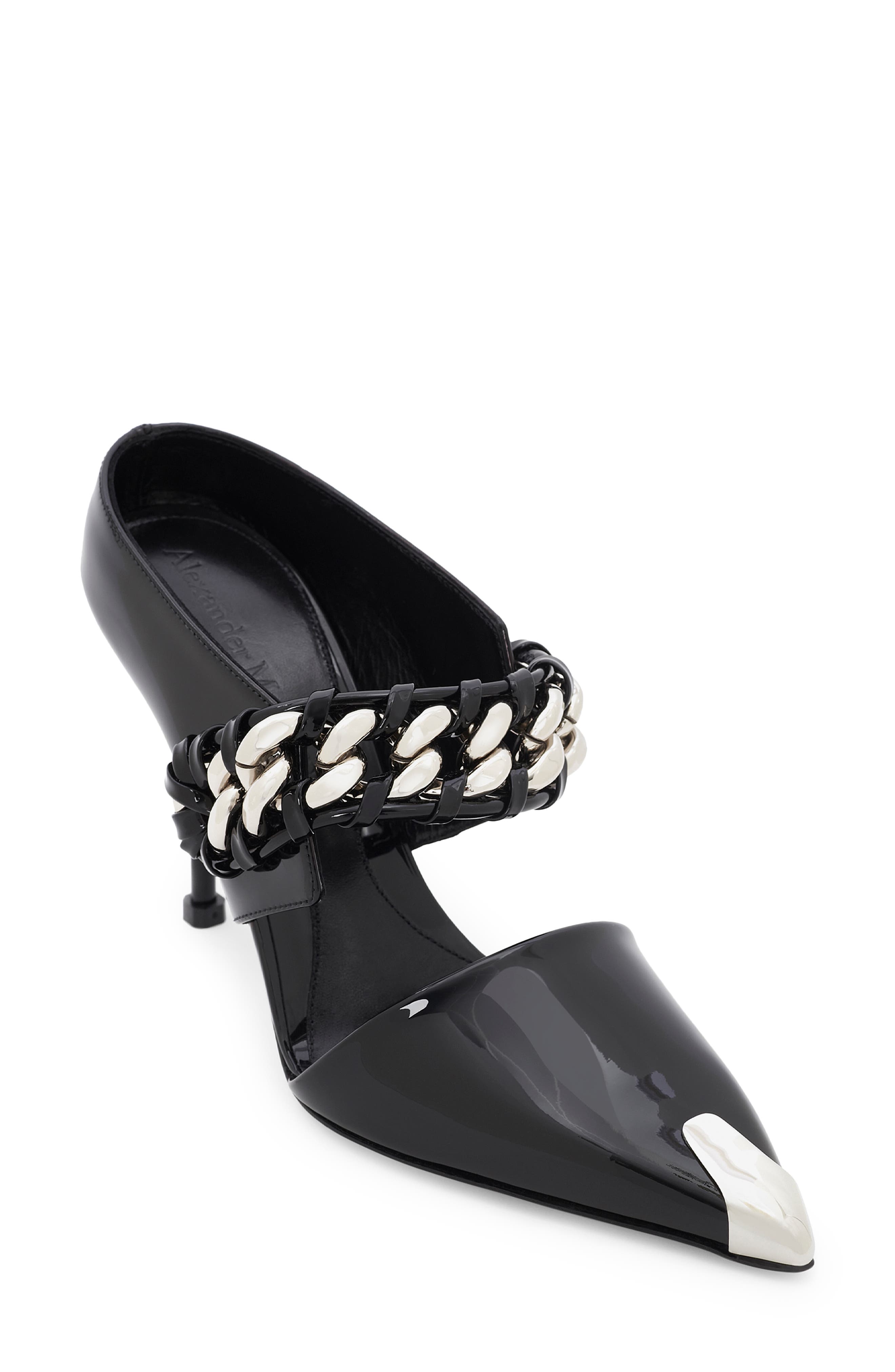 McQueen Punk Pointed Toe Mule, Main, color, 